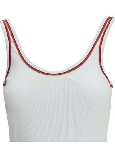 Brunello Cucinelli Women Cotton Top With Shiny Piping In White