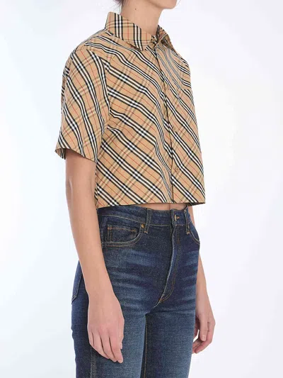 Burberry Checked Cropped Shirt