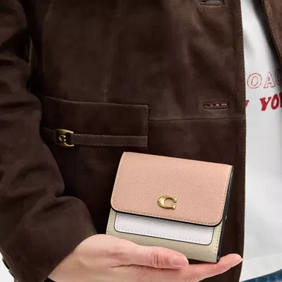 Coach Mila Small Flap Wallet In Colorblock