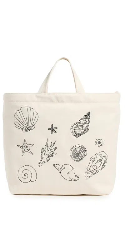 Baggu Horizontal Zip Duck Bag Embroidered Shells