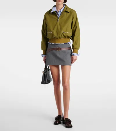 Prada Brushed Leather Moccasins In Burnt Color In Brown