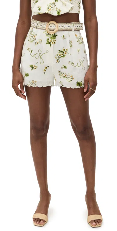 Camilla Botanical Utopia Tuck Front Shorts In Neutral