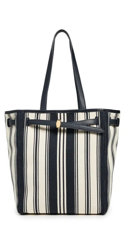 Veronica Beard Stripe Canvas Tote Navy Multi