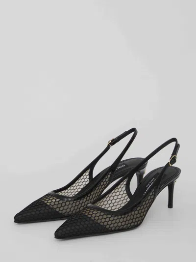 Dolce & Gabbana Dolce&gabbana Women Mesh And Patent Leather Slingback