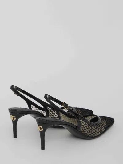 Dolce & Gabbana Dolce&gabbana Women Mesh And Patent Leather Slingback