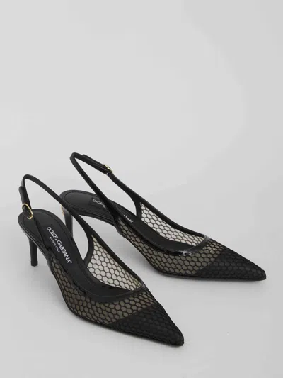 Dolce & Gabbana Dolce&gabbana Women Mesh And Patent Leather Slingback