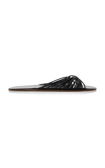 The Row Sara Elastic Thong Slide Sandals In Black
