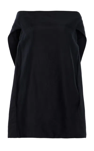 The Row Pallenberg Off-the-shoulder Ramie-cotton Top In Black