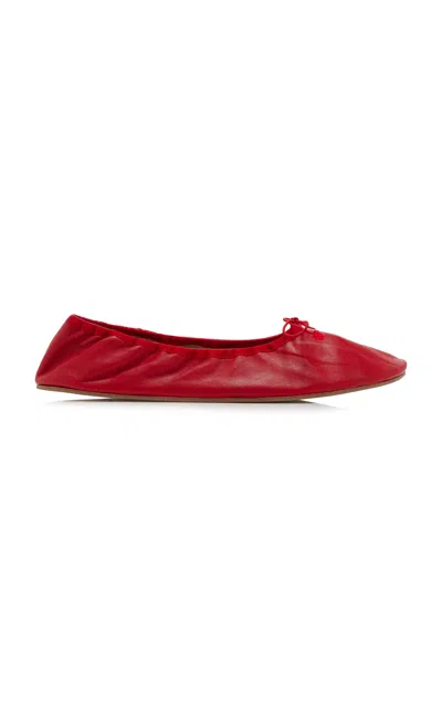 The Row Nappa Leather Round Ballet Flats