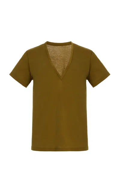 Another Tomorrow Cotton T-shirt In Green