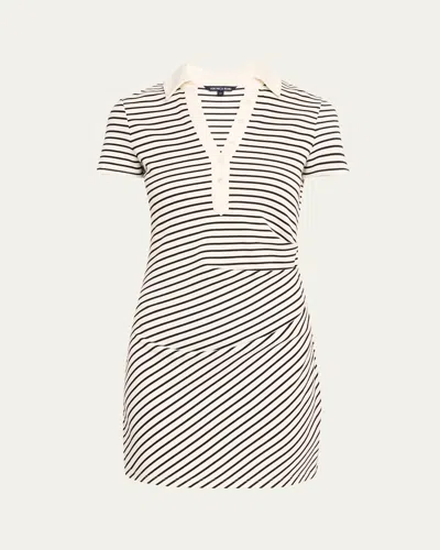 Veronica Beard Lanier Stripe Short-sleeve Polo Dress