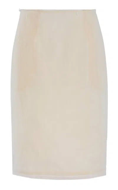 The Row Maris Cotton Midi Skirt In Multi