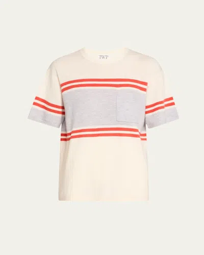 Twp Engineered Stripe Cashmere T-shirt
