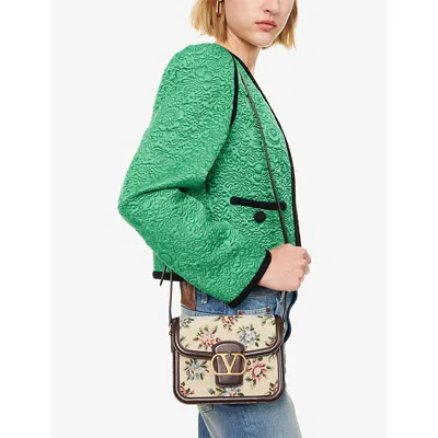 Valentino Borsa A Tracolla 9to5 In Jacquard Ricamato  Donna In White