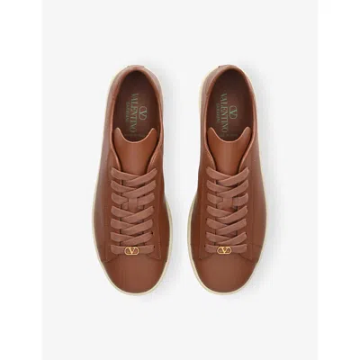 Valentino Garavani Royco Trainer In Nappa Calfskin In Tobacco