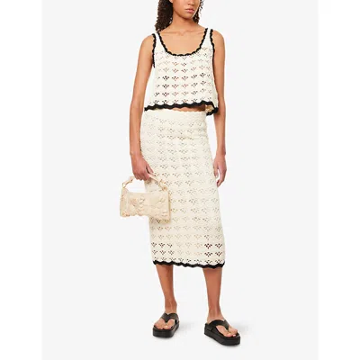 Zimmermann Rhiannon Crochet Tank Cream/black