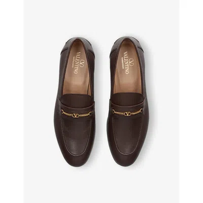 Valentino Garavani Vlogo Signature Leather Loafer In Brown