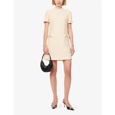 Valentino Knee Length Dress With Bow And Pockets In Nude