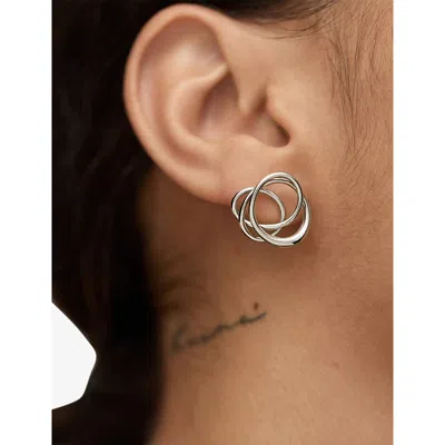 Monica Vinader Womens Nura Wrap Sterling-silver Stud Earrings In Metallic