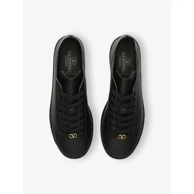 Valentino Royco Nappa Leather Sneakers In Black