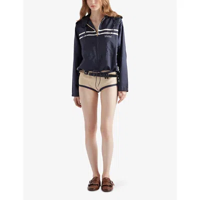 Prada Re-nylon Stripe Hooded Jacket