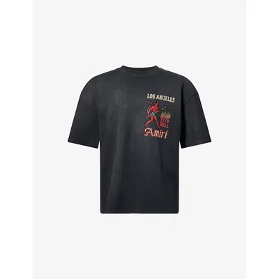 Amiri Mens Black Crystal-embellished Sinners Cotton-jersey T-shirt Xl