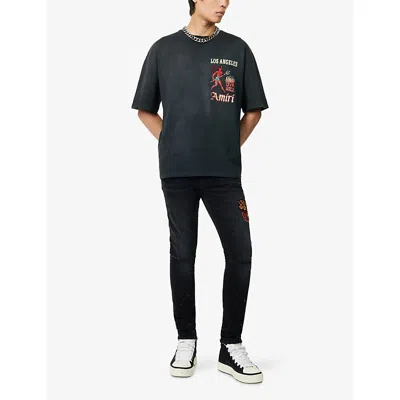 Amiri Mens Black Crystal-embellished Sinners Cotton-jersey T-shirt Xl