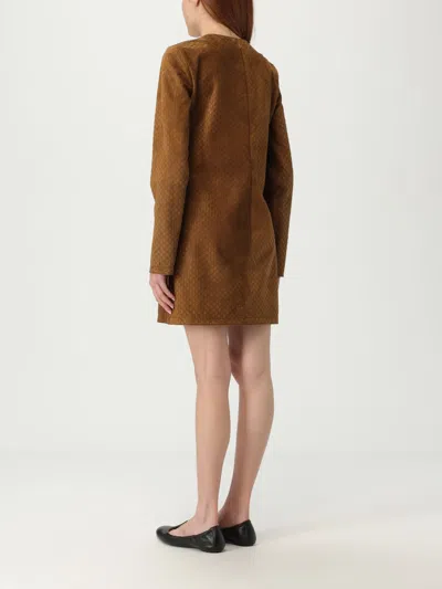 Gucci Gg Suede Dress With Horsebit Detail In Brown