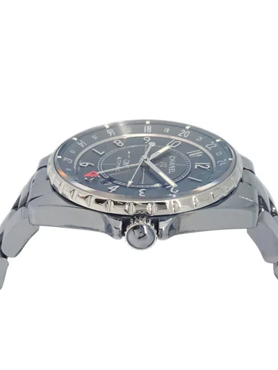 Pre-owned Chanel 2013 Ceramic J12 Gmt 41mm In Blue