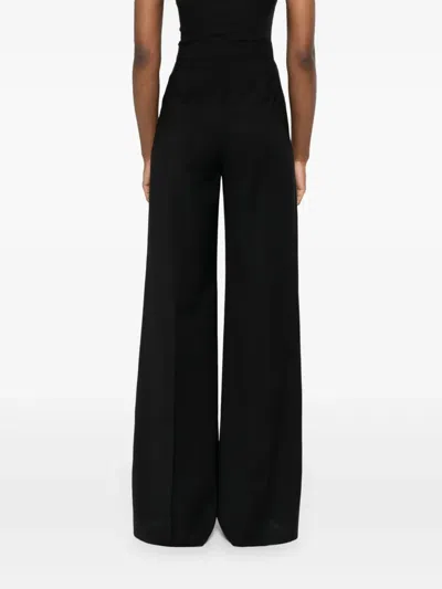 Max Mara Wide-leg Black Trousers In Compact Cady