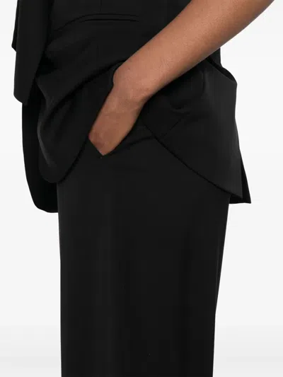 Max Mara Wide-leg Black Trousers In Compact Cady