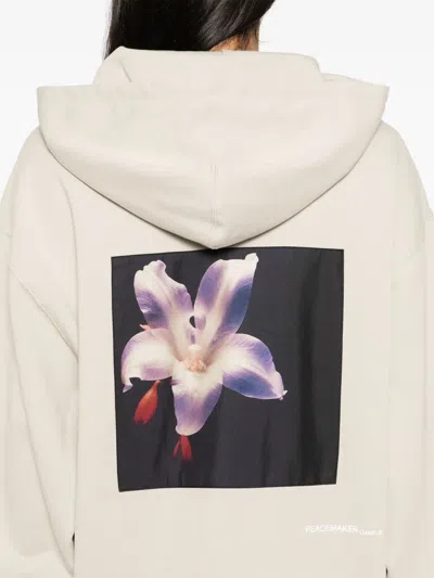 Peacemaker Oamc Floral-printed Hoodie In Neutral