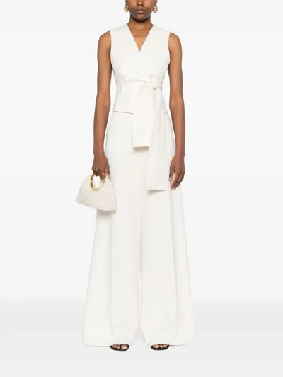 Max Mara Sleeveless V-neck Vest Tie Detail