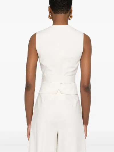 Max Mara Sleeveless V-neck Vest Tie Detail