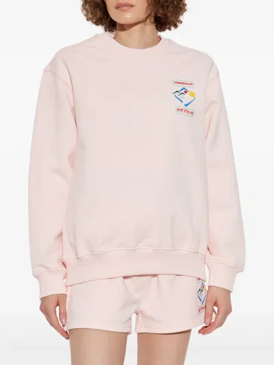Casablanca Mountain Sports Crewneck Sweater In Pink