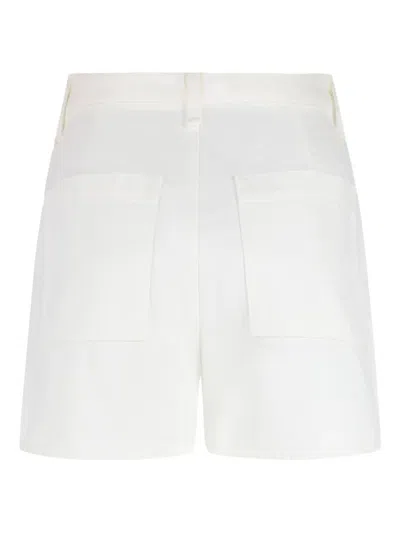 Askk Ny Virginia High Waist Denim Shorts In Ivory Twill