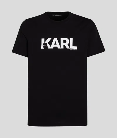 Karl Lagerfeld Logo Beach T-shirt In Black