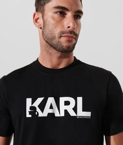 Karl Lagerfeld Logo Beach T-shirt In Black
