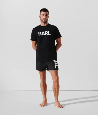 Karl Lagerfeld Logo Beach T-shirt In Black