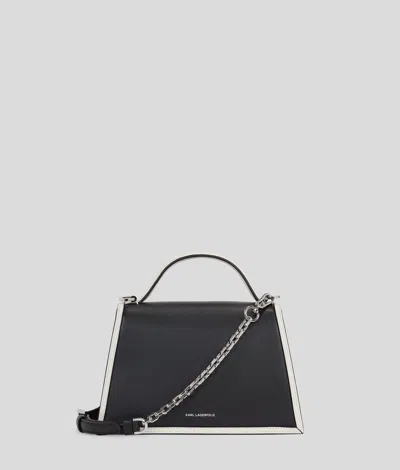 Karl Lagerfeld Signature Leather Top-handle Bag In Schwarz