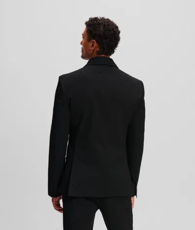 Karl Lagerfeld Monogram Double-breasted Blazer In Black