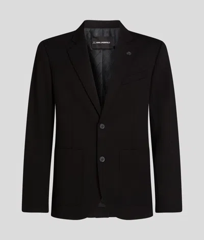 Karl Lagerfeld Tailored Punto Jacket In Black