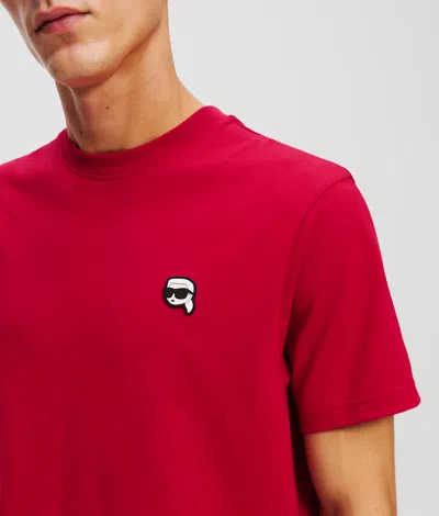 Karl Lagerfeld Ikon Patch T-shirt In Red