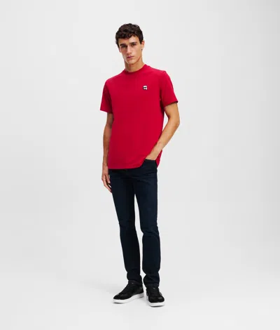 Karl Lagerfeld Ikon Patch T-shirt In Red