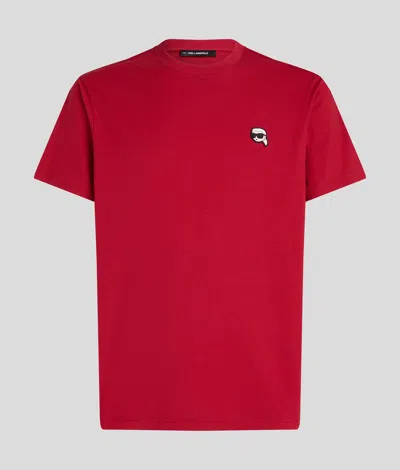 Karl Lagerfeld Ikon Patch T-shirt In Red