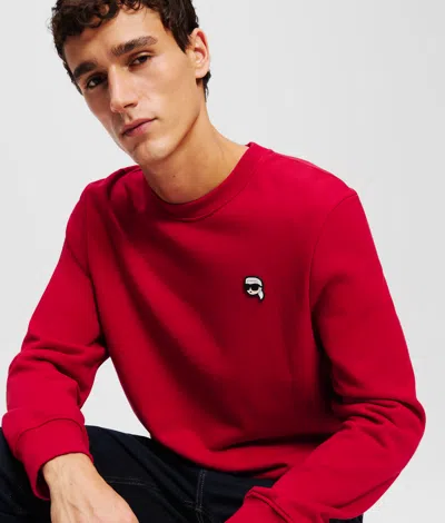Karl Lagerfeld Ikon Patch Sweatshirt In Red