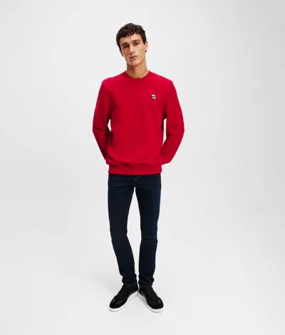 Karl Lagerfeld Ikon Patch Sweatshirt In Red