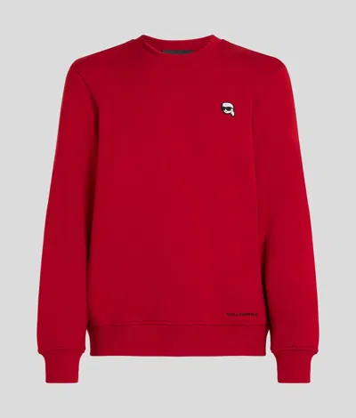 Karl Lagerfeld Ikon Patch Sweatshirt In Red
