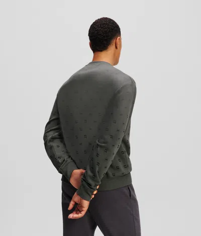 Karl Lagerfeld Ikon All-over-print Sweatshirt In Black