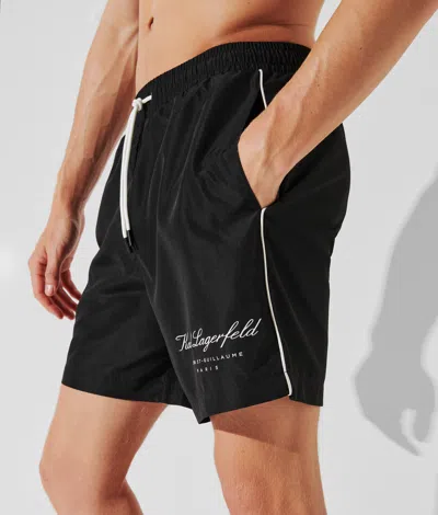 Karl Lagerfeld Hotel Karl Medium-length Boardshorts In Black